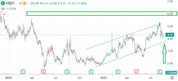 Nrdy stock price